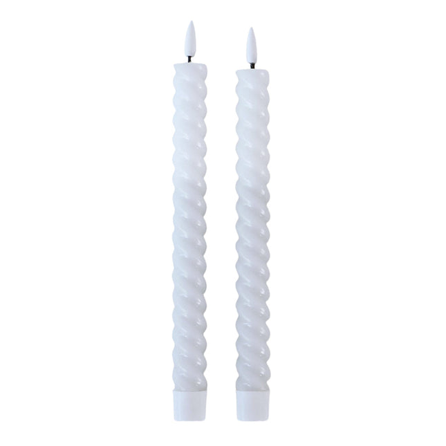 LED Kronelys 25cm snoet  - 2 pak - We Do Better