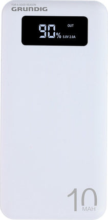 Grundig Powerbank 10000mAh med LED-display och 2 USB-utgångar