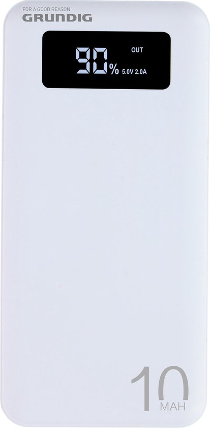Grundig Powerbank 10000mAh med LED-display och 2 USB-utgångar