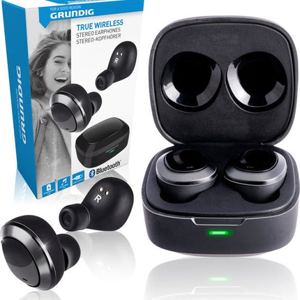 Grundig Bluetooth-hörlurar med laddningsfodral – Inbyggd mikrofon