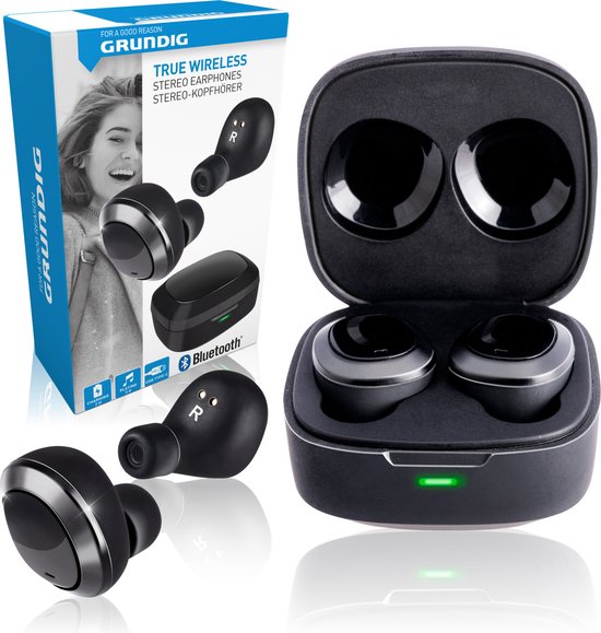 Grundig Bluetooth-hörlurar med laddningsfodral – Inbyggd mikrofon