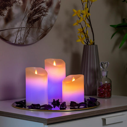 Flerfärgade LED-lampor med flameffekt och fjärrkontroll Lendles InnovaGoods 3 enheter