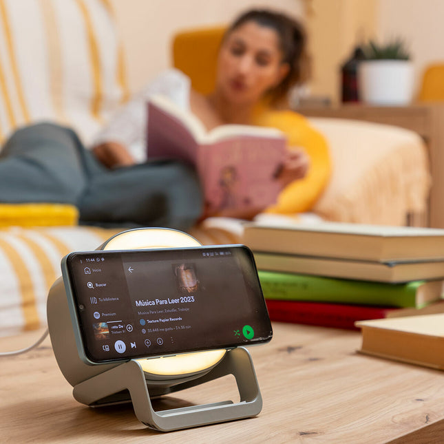 Trådlös laddare med högtalare och LED Souwis InnovaGoods