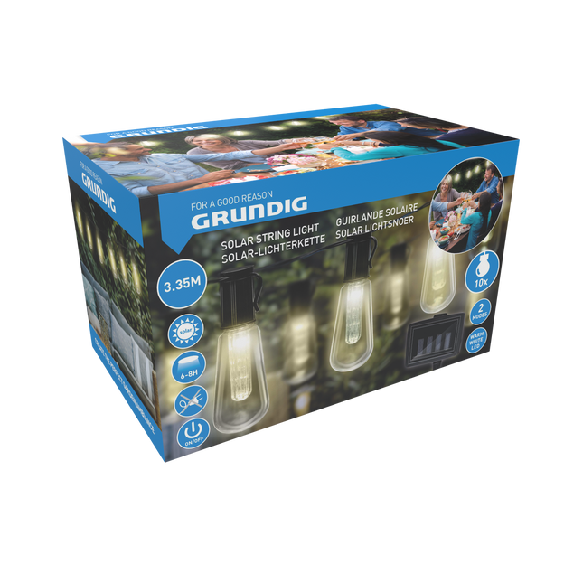 Solar String Lights med varmt vitt ljus - 3,35 meter
