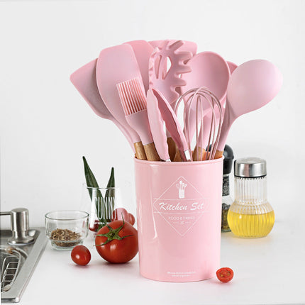 Komplett köksset 12 delar - svart, vitt och rosa