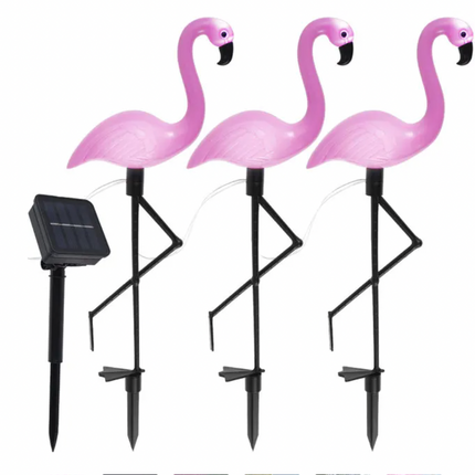 3-delade Flamingo Solar Lights: Vattentät LED-trädgårdsdekoration för atmosfärisk utomhusbelysning