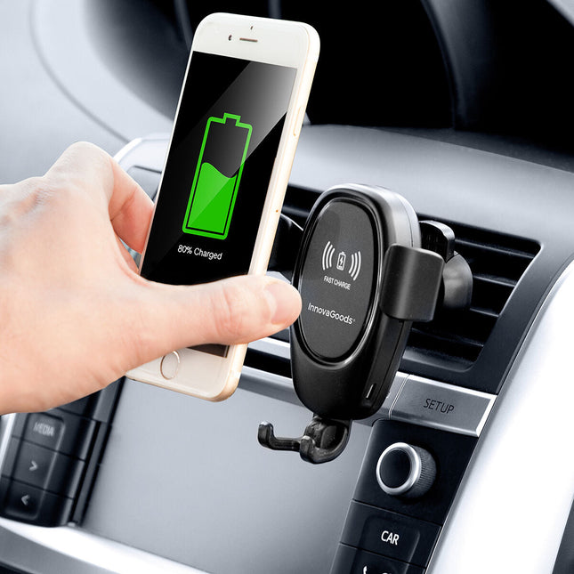 Mobiltelefonhållare med trådlös laddare till bilen Wolder InnovaGoods