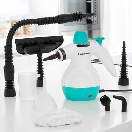 Multifunktionell, 9-i-1 handhållen ångbåt med tillbehör Steany InnovaGoods 0,35 L 3 Bar 1000W