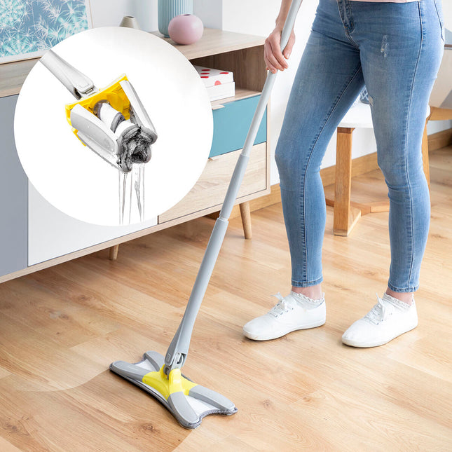 Golvmopp i mikrofiber med automatisk vridningsfunktion typ X Twop InnovaGoods