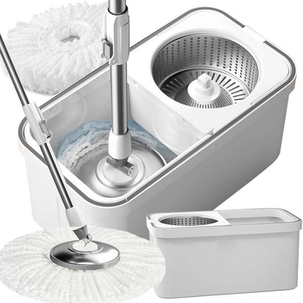360 roterande mopp med 2x mikrofiberkuddar - effektiv och ergonomisk rengöring