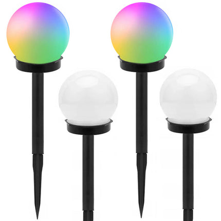 Soldrivna trädgårdsbolllampor 10 cm med sensor i flera färger - 4-pack