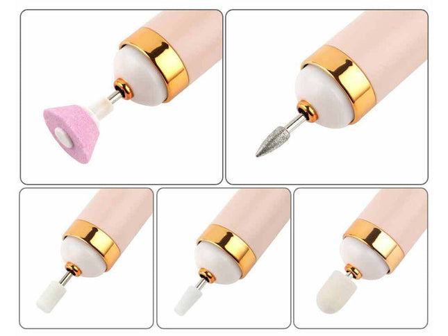 Sladdlös nagelfil för manikyr och pedikyr med USB-laddning