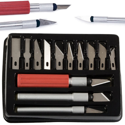 Knivset med utbytbara blad för hobbyprojekt