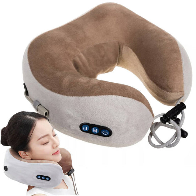 Mjuk nackkudde med massage som bland annat kan användas som resekudde.