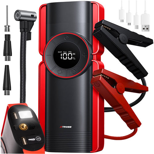 6-i-1 Power Bank, Jump Starter, Kompressor - 10 000 mAh för bilen
