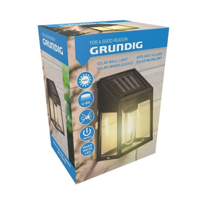 Grundig LED Solar Lampa Varm Vit - Svart